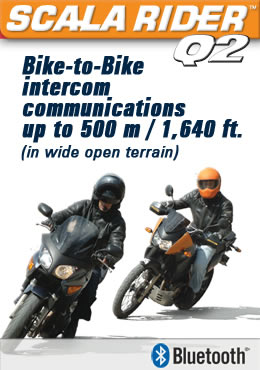 Motorcycle Bluetooth Headsets from Cardo Scala Rider